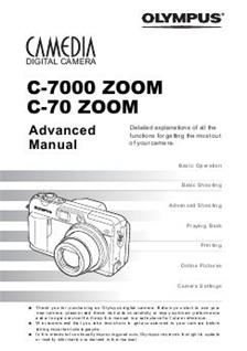 Olympus C 7000 Zoom manual. Camera Instructions.